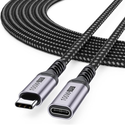 Cable de extensión USB C con cable trenzado de nailon